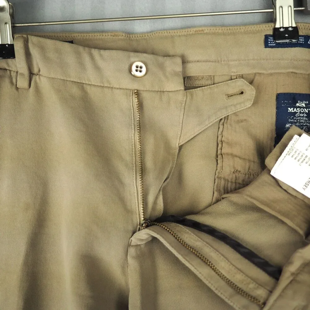Mason's Em's Jersey Cotton Stretch Chino Pants Mens EU 48 US 32 Beige New York
